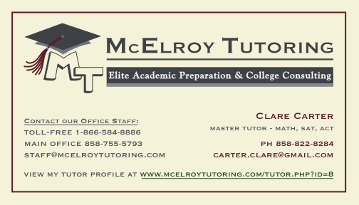 McElroy Tutoring Business Card